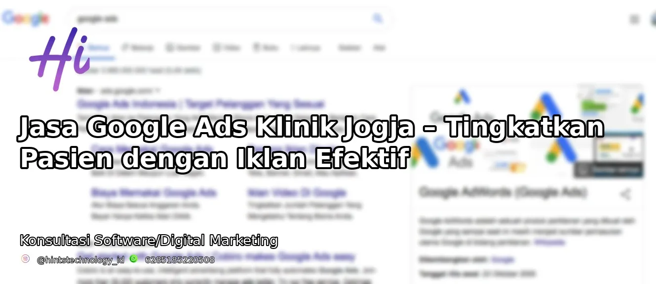 Jasa Google Ads Klinik Jogja – Tingkatkan Pasien dengan Iklan Efektif